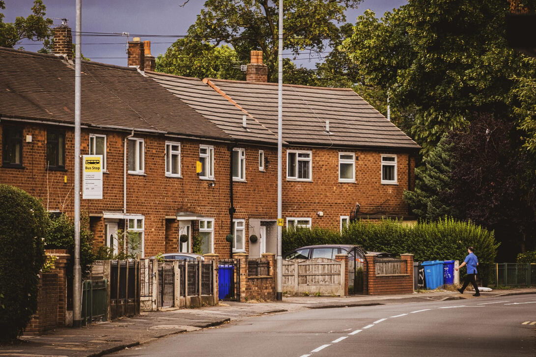 Man walking from work.